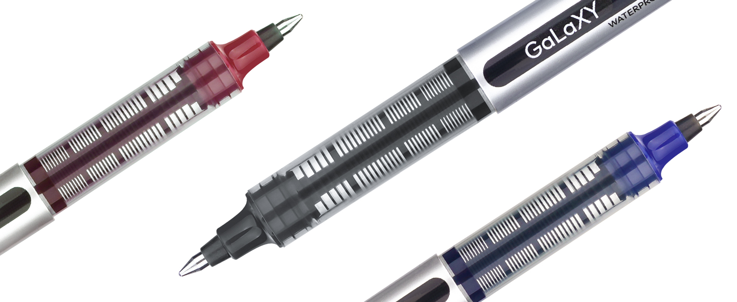 black blue red pens