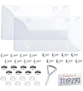 2 PCS Clear License Plate Covers, Unbreakable Novelty Licenses Plate Protect, License Plates Fram...