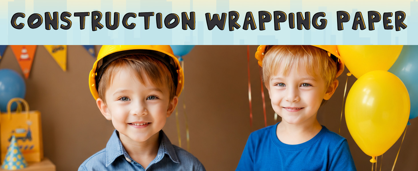 WERNNSAI Construction Wrapping Paper Roll