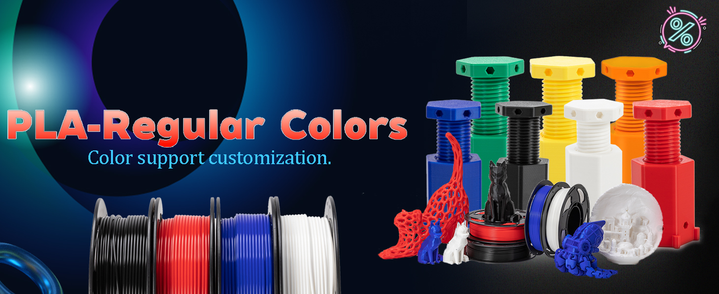 Toksen3D printing filament PLA PETG TPU gradient bi dual tri color rainbow filament