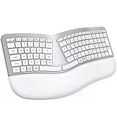 PEIOUS Ergonomic Keyboard, Bluetooth Keyboard Multi-Device Rechargeable with Split Keyboard Layou...