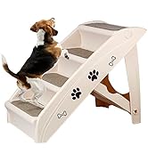 ZENY Foldable Pet Dog Stairs/Steps for Small Pet Dog/Cat, Safe and Durable Pet Ramp Stairs with N...