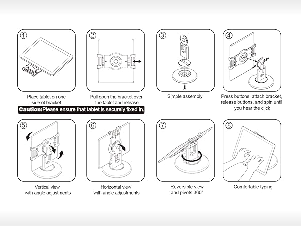 iPad Air mini 4 8 11 12.9 large tablet pro drawing swivel stand holder adjustable kiosk retail dock