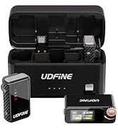 UDFINE Wireless Lavalier Microphone for iPhone &amp; Android, Dual Lapel Mic System with 32GB Interna...