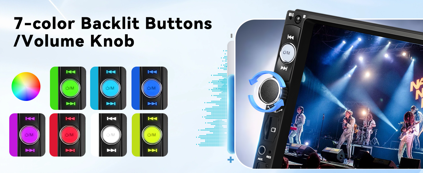 Seven Color Backlight Buttons