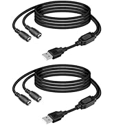 YANBORONSN USB A to DC35135 Power Cord 1 in to 2 Out,USB A to Dual DC3.5mmx1.35mm Power Charging ...