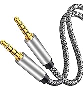 Male to Male Audio Cable 1Ft,4 Pole Hi-Fi Stereo Sound 3.5mm Aux Cable Adapter/Auxiliary Cable/Au...