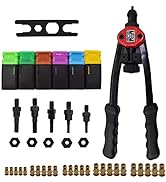 13" Hand Rivet Nut Tool Kit Hand Blind Riveter with 6 Pcs Mandrels M5 M6 M8 10-24 1/4-20 5/16-18 ...