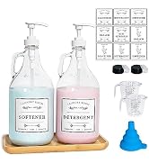 LIKAJON Glass Laundry Detergent Dispenser, Liquid Laundry Soap Dispenser for Laundry Room, 64oz D...
