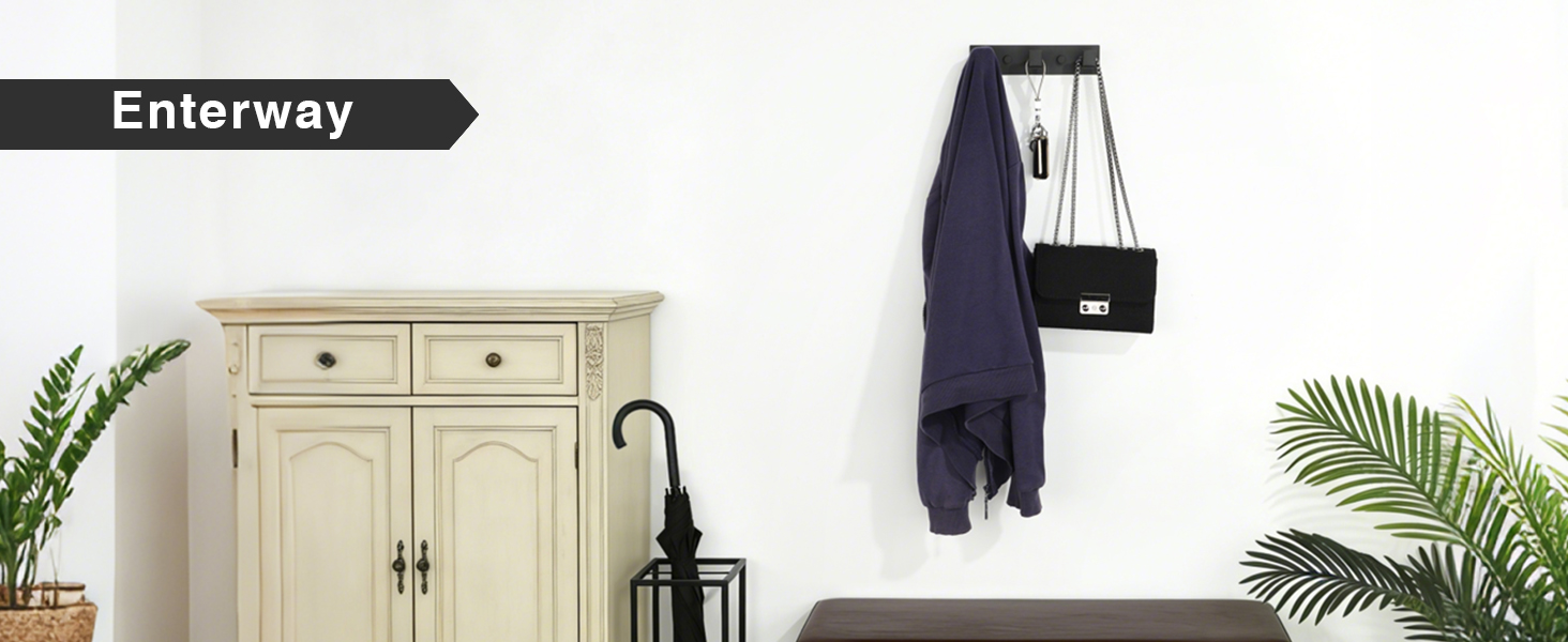 Alise Coat Hooks Wall Mount Hat and Coat Rack
