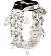 DaQin Stylish Metal Band Compatible with Samsung Galaxy Watch 7 Band/FE 6 5 4 40mm 44mm,Galaxy Ac...
