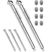 Pencil Tire Pressure Gauge 2 Pack with Valve Caps, Stainless Steel Body Tire Gauges for Tire Pres...