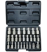 NORTOOLS 26PCS CR-MO Screw Extractor Set,Hex-Head Multi-Spline Screw Easy-out Screw Extraction Se...