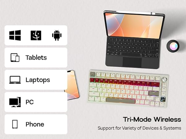 AK820 PRO Wireless Mechanical Gaming Keyboard with Screen