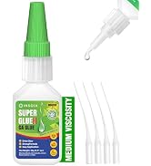 Medium CA Glue, 20g Premium Cyanoacrylate Super Glue Quick Fix 150 CPS Viscosity Adhesive for Woo...