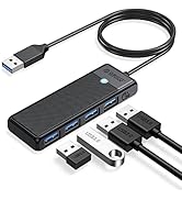ORICO Hub USB 3.0, hub USB de 4 portas com cabo de 3,3 m, divisor USB ultrafino para laptop, MacB...