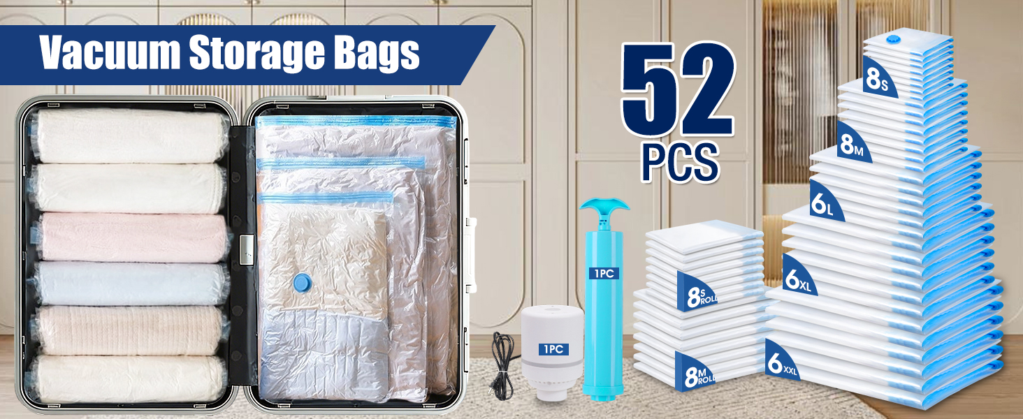 Vacuum Storage Bags 52pcs