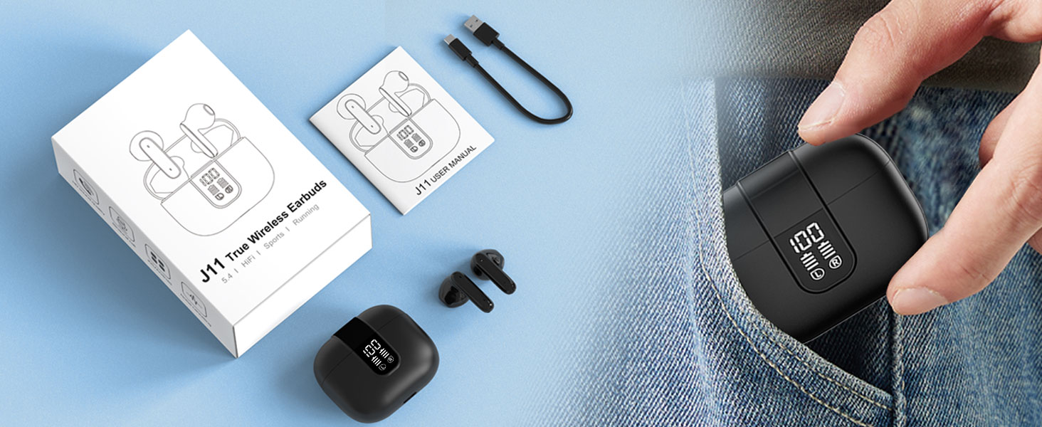 Wireless Earbuds Bluetooth 5.4, in Ear buds Deep Bass Stereo 6 Mic ENC Noise Cancelling