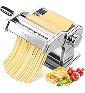 Pasta Machine, ISILER 9 Adjustable Thickness Settings Pasta Maker, 150 Roller Noodles Maker with ...