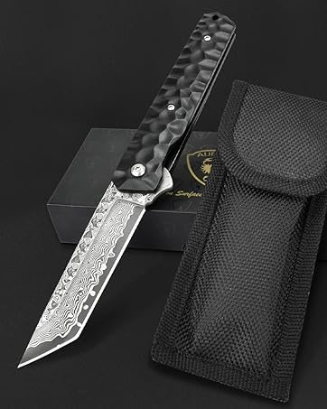 damascus pocket knife for men