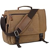 VASCHY Messenger Bag for Men,Canvas Briefcases 15.6in Laptop Bag Crossbody Satchel Computer Bags ...