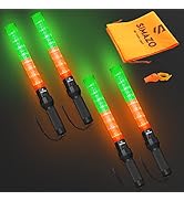 4 Pieces 21 Inch Signal Traffic Wand with 3 Flashing Modes &amp; 8 Led Lights, Traffic Safety Baton w...