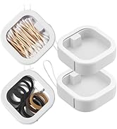 2pcs Hair Tie Organizer,Portable Travel Qtip Holder,Bathroom Storage Organizer Qtip Dispenser Cot...