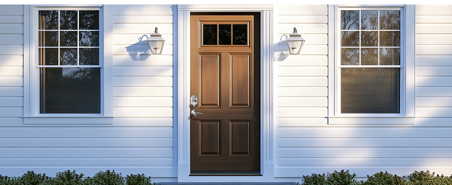 keyless entry door lock with handle