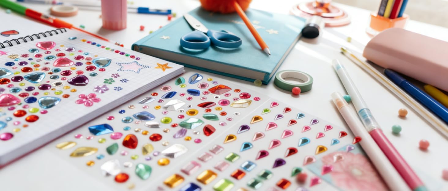 adhesive gems stickers