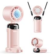 KIMMOO Handheld Portable Turbo Fan with Ice Cooler, Powerful 21000 RPM, Speed (1-199), Up to 14Hr...
