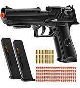 Automatic Shell Ejecting Toy Gun with 100 Soft Bullets,Realistic Toy Gun Pistol,Gun Fidget Toy,Ch...