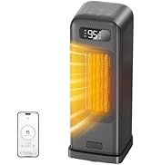 FLANUR Space Heaters for Indoor Use, Smart Portable Electric Heater with Thermostat, WiFi and Voi...