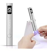 AIRSEE Cordless Nail Lamp with Stand, Handheld UV Light with LCD Display for Gel Nails,Rechargeab...