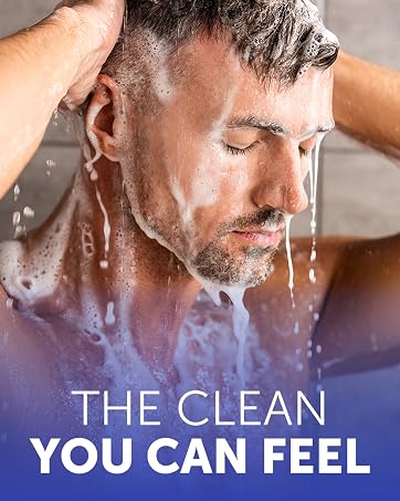 Man using body wash in the shower