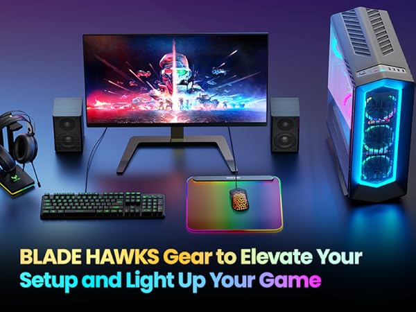 BladeHawks BX10 RGB Full Backlight Gaming Mouse Pad