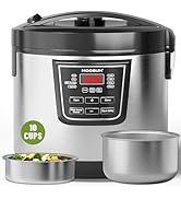 MOOSUM 20 Cup Cooked (10 cup uncooked) Rice Cooker with 8 Functions, Healthy Cooking Stainless St...
