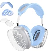 Silicone Clear Case Cover for Airpods Max, Airpods Max Accessories, Transparent Sky Blue Set Airp...