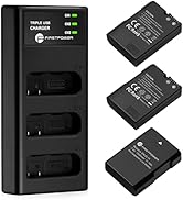 FirstPower EN-EL14/EN-EL14a Battery 3-Pack with Triple Slot Charger for Nikon D3500, D3400, D3300...