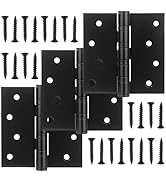 3 Pack Stainless Steel 4'' Black Door Hinges, 4in x 4in Heavy-Duty Ball Bearing Door Hinges with ...