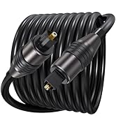 Optical Audio Cable 15 Feet Long, Toslink S/PDIF Standard Fiber Optic Cord Gold-Plated Connector ...
