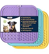 LUKITO 3PCS Licking Mat for Dogs &amp; Cats with Suction Cups, Dog Peanut Butter Lick Pads for Anxiet...
