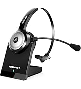 TECKNET Bluetooth 5.0 Headset with Microphone for PC, USB Wireless Headset with Mic for Work, 40H...