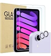ProCase 2-Pack Tempered Glass Screen Protector for iPad Mini 6 8.3 2021 + 2-Pack Camera Lens Prot...