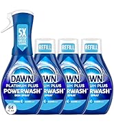 Dawn Platinum Powerwash Dish Spray, Dish Soap, Fresh Scent Bundle, 1 Spray (16oz) + 3 Refills (16...