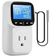 Diymore Digital Thermostat Controller, 1800W 120V/15A, -104°F to 210°F, Heating &amp; Cooling Mode fo...