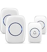 Wireless Doorbell, Waterproof Door Bell Kit, Distinguish front and rear doors, Over 1000 feet Ran...