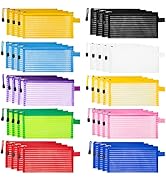 JARLINK 40 Pack 10 Colors Zipper Mesh Pouch, Storage Pouches Multipurpose Travel Bags for Office ...