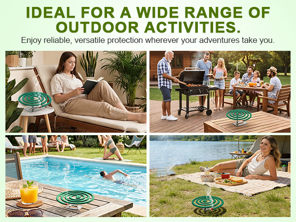 Natural mosquito repellent coils are suitable for outdoor activities, such as BBQ, party, picnic