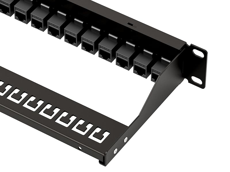 24 Port RJ45 Through Coupler 1U Cat6 Patch Panel