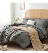 HIMEET Queen Bed in a Bag 7 Pieces Bedding Comforter Set with Comforter and Sheets Grey Queen Bed...